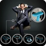 Fotel biurowy z mikrosiatką Sofotel Talin - szary