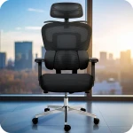 Fotel biurowy z mikrosiatką Sofotel Talin - czarny