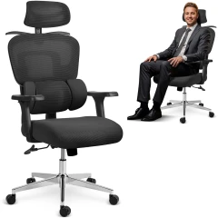 Fotel biurowy z mikrosiatką Sofotel Talin - czarny