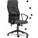 Fotel biurowy z mikrosiatki Sofotel Sydney ciemnoszary