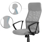 Fotel biurowy z mikrosiatki Sofotel Sydney jasnoszary 