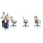 Fotel biurowy z mikrosiatki Sofotel Sydney beżowy