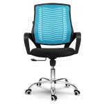 Fotel biurowy z mikrosiatki Sofotel Denar niebieski