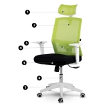 Fotel biurowy z mikrosiatki Sofotel Rotar zielony 