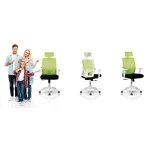 Fotel biurowy z mikrosiatki Sofotel Rotar zielony 