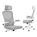 Fotel biurowy z mikrosiatki Sofotel Brass szary 