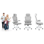 Fotel biurowy z mikrosiatki Sofotel Brass szary 