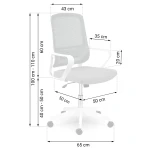 Fotel biurowy z mikrosiatki Sofotel Wizo szaro-biały