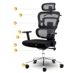 Fotel biurowy z mikrosiatki Sofotel Nicea czarny