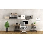 Fotel biurowy z mikrosiatki Sofotel Corta ciemnoszary 