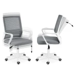 Fotel biurowy z mikrosiatki Sofotel Corta ciemnoszary 