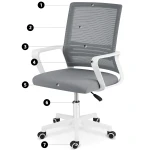 Fotel biurowy z mikrosiatki Sofotel Corta ciemnoszary 