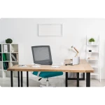 Fotel biurowy z mikrosiatki Sofotel Corta szaro-turkusowy