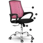 Fotel biurowy z mikrosiatki Sofotel Denar różowy