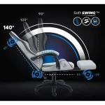 Fotel gamingowy obrotowy krzesło gracza podnóżek kubełkowy Lokar Sofotel