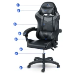 Fotel gamingowy Sofotel Draknor czarno-szary