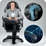 Fotel gamingowy Sofotel Draknor II czarno-szary