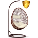 Fotel ogrodowy wiszący Brava brązowy + beżowe poduszki Sofotel