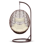 Fotel ogrodowy wiszący Brava brązowy + beżowe poduszki Sofotel