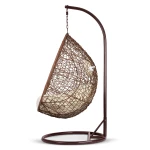 Fotel ogrodowy wiszący Brava brązowy + beżowe poduszki Sofotel