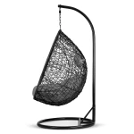 Fotel ogrodowy wiszący Brava czarny + szare poduszki Sofotel