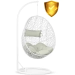 Fotel ogrodowy wiszący Brava biały + szare poduszki Sofotel