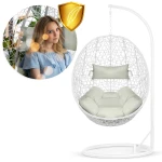 Fotel ogrodowy wiszący Brava biały + szare poduszki Sofotel