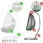 Fotel ogrodowy wiszący Brava biały + szare poduszki Sofotel