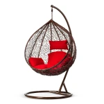 Fotel ogrodowy wiszący Hawana brązowy + czerwone poduszki Sofotel