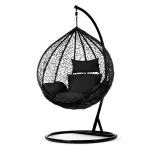 Fotel ogrodowy wiszący Hawana czarny + czarne poduszki Sofotel