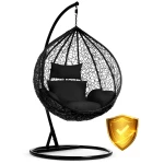 Fotel ogrodowy wiszący Hawana czarny + czarne poduszki Sofotel