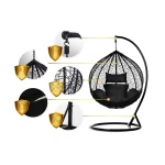 Fotel ogrodowy wiszący Hawana czarny + czarne poduszki Sofotel