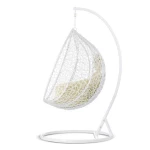 Fotel ogrodowy wiszący Hawana biały + beżowe poduszki Sofotel