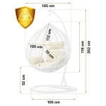 Fotel ogrodowy wiszący Hawana biały + beżowe poduszki Sofotel