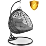 Fotel ogrodowy wiszący Hawana Duo czarny + szare poduszki Sofotel