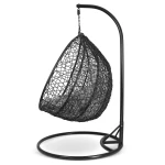 Fotel ogrodowy wiszący Hawana Duo czarny + szare poduszki Sofotel