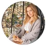 Fotel ogrodowy wiszący Hawana Duo czarny + szare poduszki Sofotel