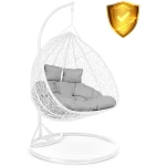 Fotel ogrodowy wiszący Hawana Duo biały + szare poduszki Sofotel