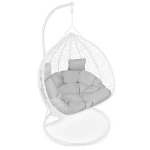 Fotel ogrodowy wiszący Hawana Duo biały + szare poduszki Sofotel