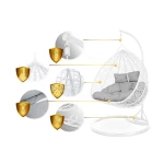 Fotel ogrodowy wiszący Hawana Duo biały + szare poduszki Sofotel