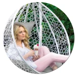 Fotel ogrodowy wiszący Hawana Duo biały + szare poduszki Sofotel