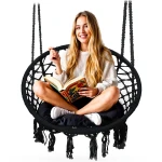 Fotel ogrodowy wiszący huśtawka BOHO czarny