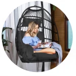 Fotel ogrodowy wiszący Luisiana czarny + czarne poduszki Sofotel