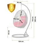 Fotel ogrodowy wiszący Sabana czarny + czerwony