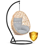 Fotel ogrodowy wiszący Sabana jasny brąz + szare poduszki Sofotel