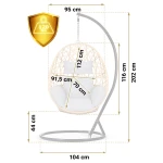Fotel ogrodowy wiszący Sabana jasny brąz + szare poduszki Sofotel