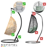 Fotel ogrodowy wiszący Sabana jasny brąz + szare poduszki Sofotel