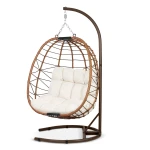 Fotel ogrodowy wiszący Tihuana brązowy  + jasno beżowe poduszki Sofotel