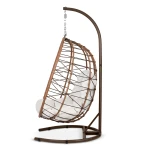 Fotel ogrodowy wiszący Tihuana brązowy  + jasno beżowe poduszki Sofotel