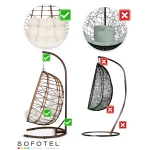 Fotel ogrodowy wiszący Tihuana brązowy  + jasno beżowe poduszki Sofotel